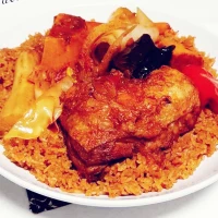 Poulet + (Riz / Attiéké / Frites / Spaghetti / Alloco)